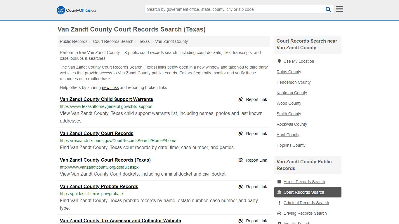 Van Zandt County Court Records Search (Texas) - County Office
